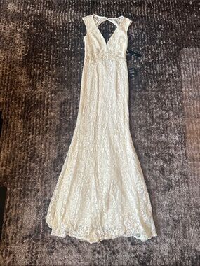 reach out my hand white lace skater dress XS Elegant White Corset-Style Mini Dress